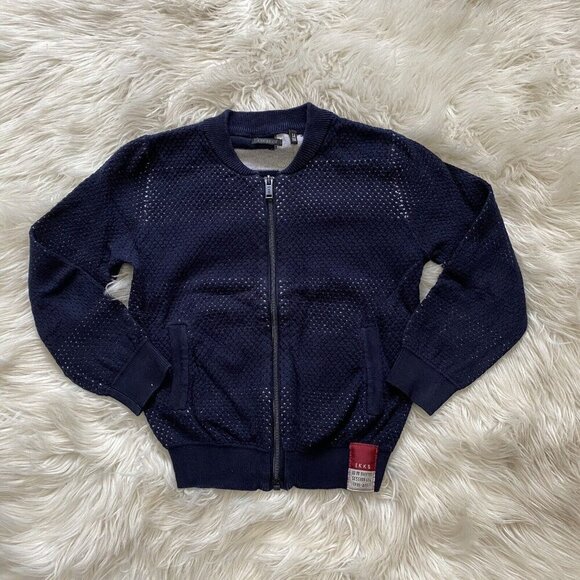 IKKS Knit Cardigan Sweater Patriotic Printed Size 4 America - Picture 3 of 8